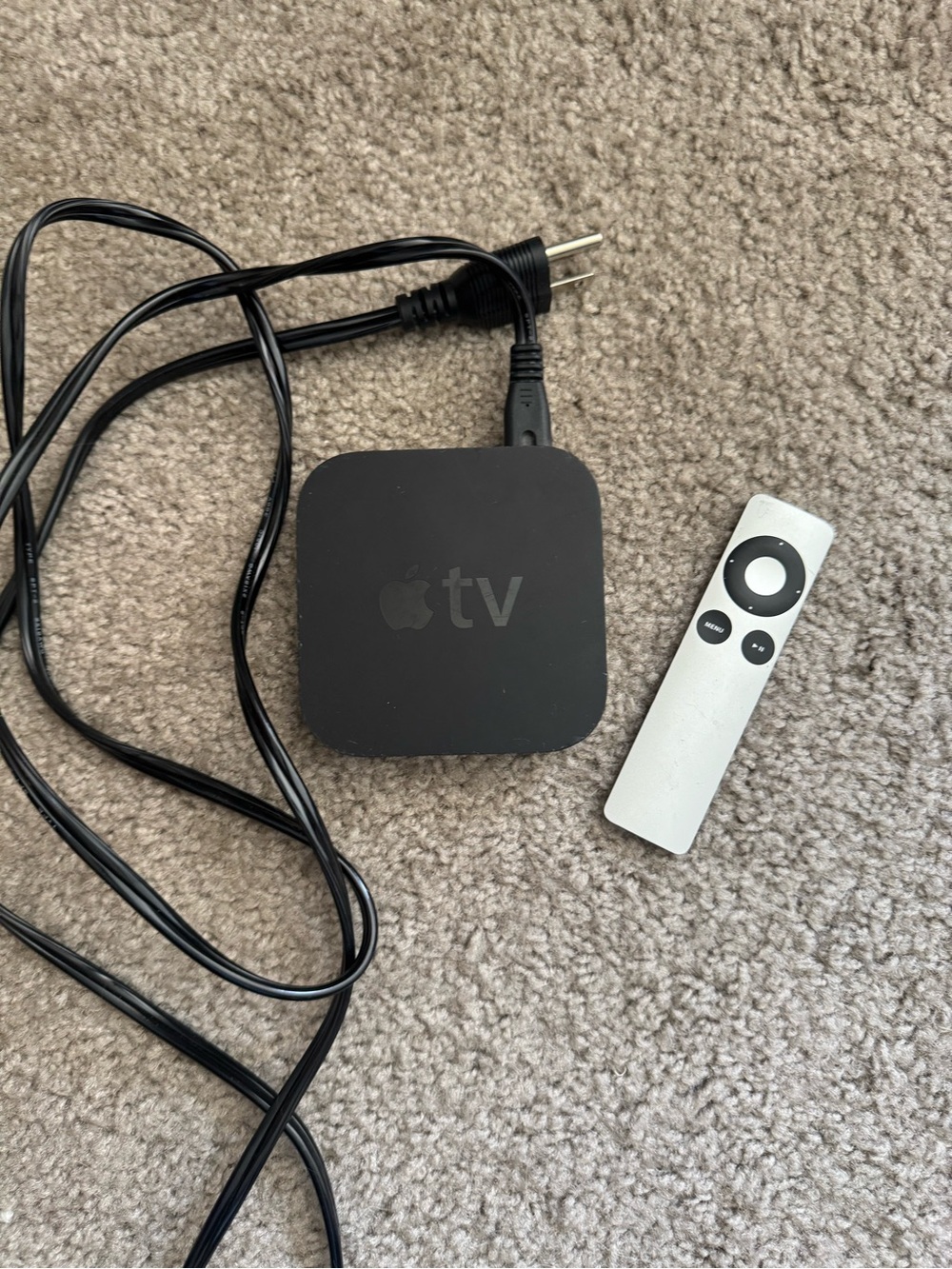 Apple TV Streaming Box in Black with Silver Remote
